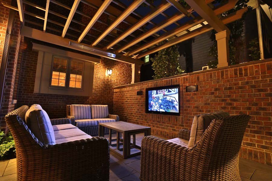 An outdoor patio optimized for entertainment.