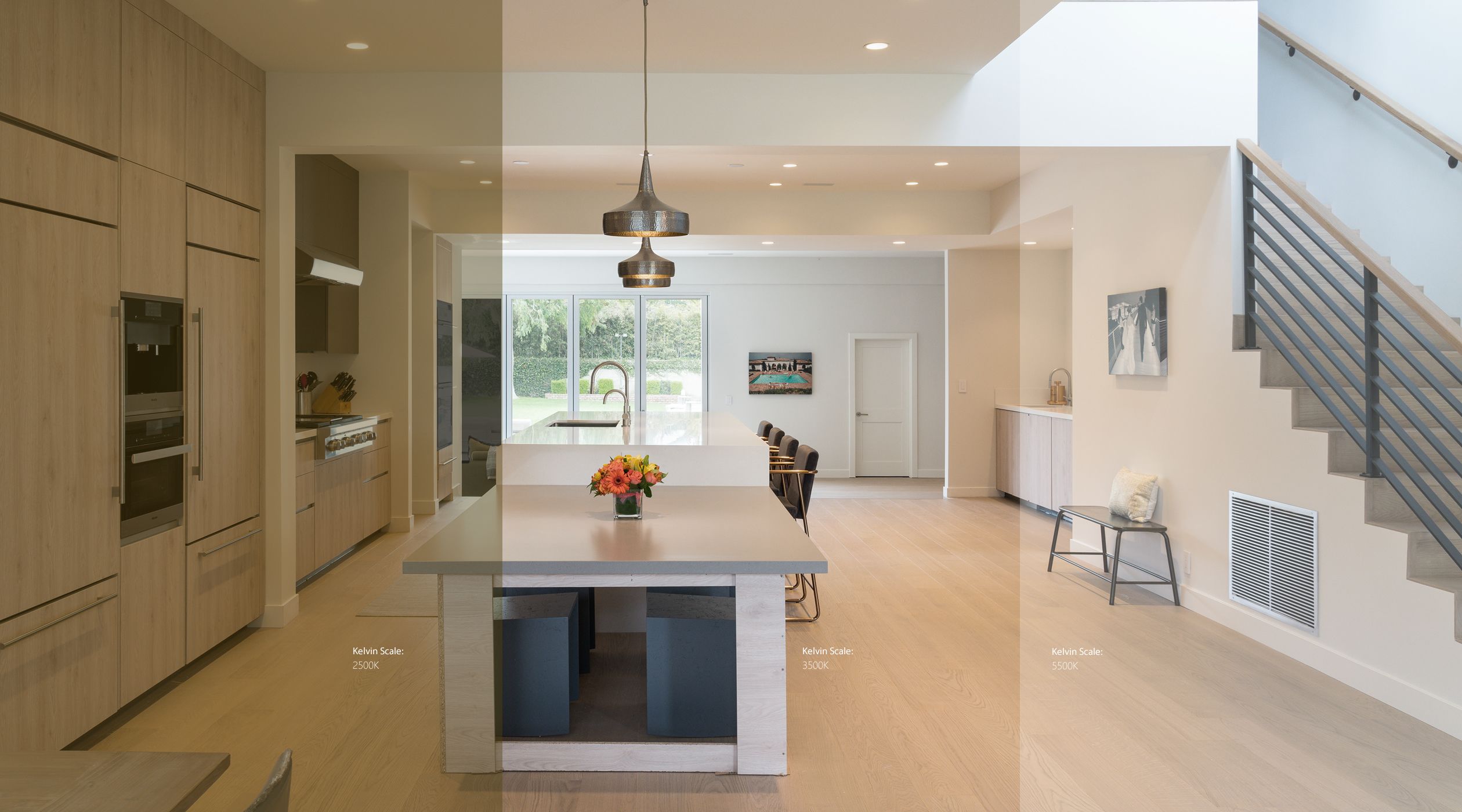Ketra image of open concept kitchen