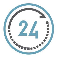 icon representing 24 hours service